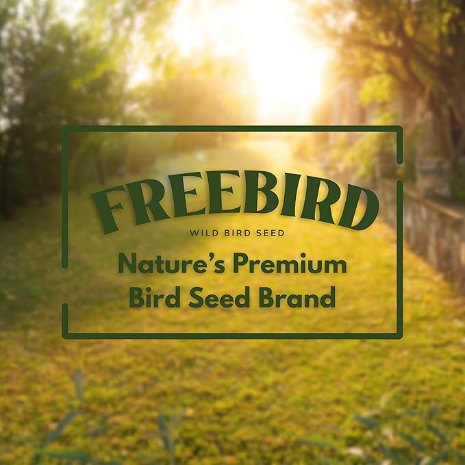 Premium No Mess Bird Seed by Freebird - Peanut Pieces, Sunflower Hearts, Sunflower Chips - 100% Waste Free Bird Food for Finches and Small Songbirds - 7lb Bag