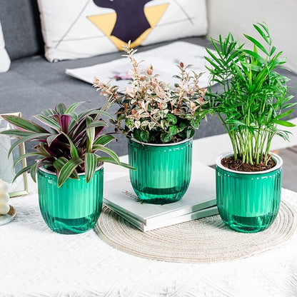 Josteve 4.5 Inch 2 Pcs Self Watering Hanging Planter Indoor Plant Pots Drainage Holes, Outdoor Small Hanging Planters Flower Pot Basket, Visible Water Level, Plant Hanger Home Decor, Gardening