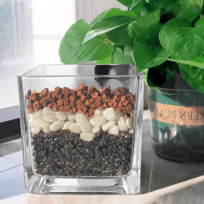Lava Rocks for Plants -100% Pure Volcanic Rock No Dyes or Chemicals-Best Lava Stones Top Dressing for Cacti Succulents Plants,Bonsai (Red, 15LBS)