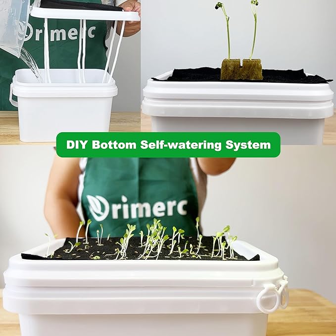 ORIMERC 40 x 50 inch Automatic Plant Watering Mat & 30 feet Self Watering System Wick Cord for Seed Starter Tray Capillary Mat for Seedling Capillary Matting for Potted Plants Greenhouse Gardening