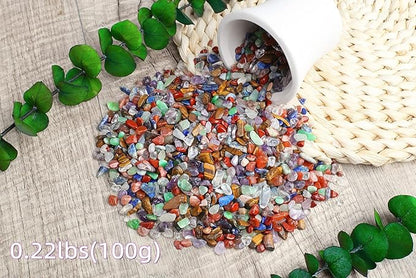ZHIYUXI Chakra Crystal Vase Filler Crystal Chips Stone for Decoration Succulent Plants Vase Fish Tank Gravel Crushed Crystals Chips Gemstone Polished Healing Crystals Quartz Home Decor Gem Stones