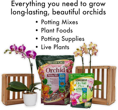 Better-Gro Orchid Plus 20-14-13 - Urea-Free Orchid Fertilizer for Vigorous Growth, Water Soluble, Nitrate Nitrogen-Rich, Ideal for Indoor Potted Plants and Tropical Plants - 16 oz Resealable Bag