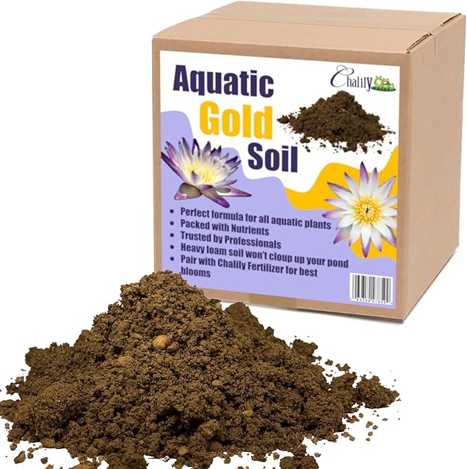 Chalily Aquatic Gold Soil Perfect for Water Lilies, Lotus, and All Aquatic Plants Packed with Nutrients Aquatic Soil is Great for Pond Plants 16 quarts