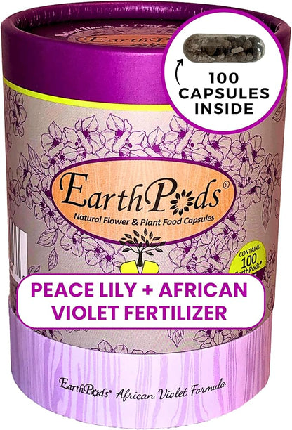 EarthPods® Organic African Violet Fertilizer Spikes – 100 African Violet Food Capsules - Made in USA
