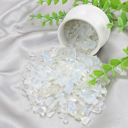 ZHIYUXI Opal Crystal Chips Bulk Fish Tank Decorations Aquarium Rocks Gravel Vase Filler Stones Crystals for Candle Making Witch Kit Gravel for Plants Quartz Sand Gemstone Terrarium Supplies 0.44 lbs