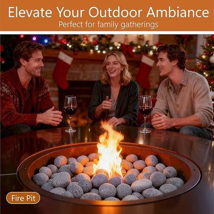 NUPICK 10lb Grey Tumbled Lava Rocks for Fire Pit, 1"-2" Volcanic Rock for Fireplace Indoor Outdoor, Lava Stone for Natural Gas & Propane Systems, Fire Glass Base Layer, Fire Bowls, Landscaping, Plants