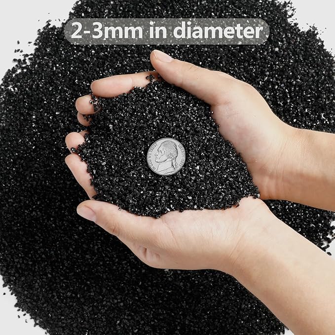 2.4lb Succulents and Cactus Black Sand, Décor & Additive Tiny Stones,DIY Rocks Gravel for Bonsai, Fairy Gardening, Terrarium, Vases Fillers