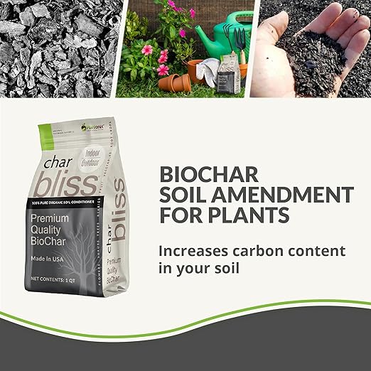 Worm Bliss (8 Qts) + Char Bliss (8 Qts) - Organic Worm Castings for Plants & Organic Biochar for Plants - Earthworm Castings Organic Fertilizer - Biochar Soil Amendment - Charcoal for Plants