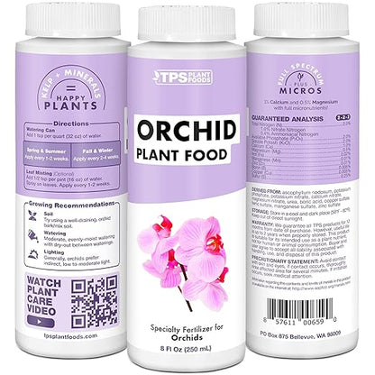 Orchid Plant Food for All Orchids and Acid Loving Houseplants, Promotes Growth and Blooms, Liquid Fertilizer, 8 Oz Bottles Case Pack - 12 Count