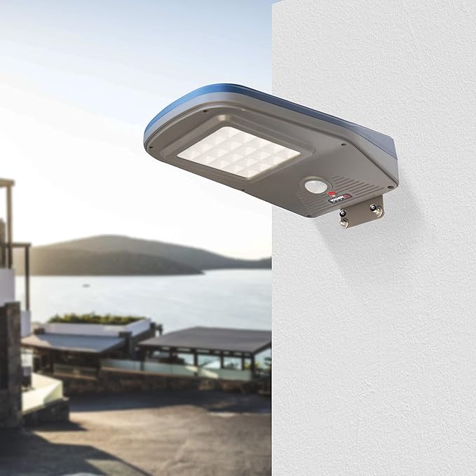 Wagan 3000 Lumen LED Solar Street Light with Remote Control Outdoor Solar Powered Flood Light Dusk to Dawn Waterproof Weatherproof Motion Sensor for Outdoor Garden Yard Path Parking Lot, EL8591