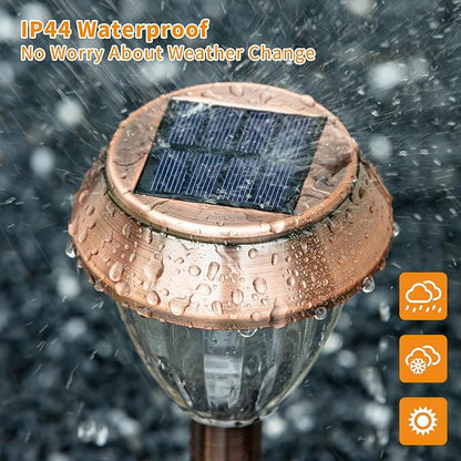 6 Pack Solar Pathway Lights Outdoor, New Upgraded Adjustable Warm & Cool White Solar Lights Outdoor Waterproof, Solar-Powered Garden Light for Path, Walkway, Yard, Driveway, Lawn, Backyard Decor