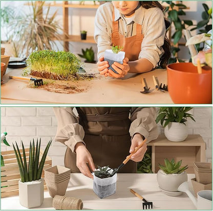 Augshy Nursery Growing Bags, 200Pcs Plant Grow Bags Non-Woven Fabric Seedling Pots Seedling Bag for Planting Seed Starting Pots Pouches for Vegetable Flower Fruit Saplings Tree (5.9" x 6.3")