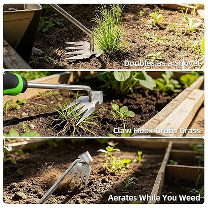 Weed Remover Tool Set - Effortless Weed Puller Tool with Ergonomic Comfort Handle, Uprooting Weeder Tools for Garden Backyard Farm Planting