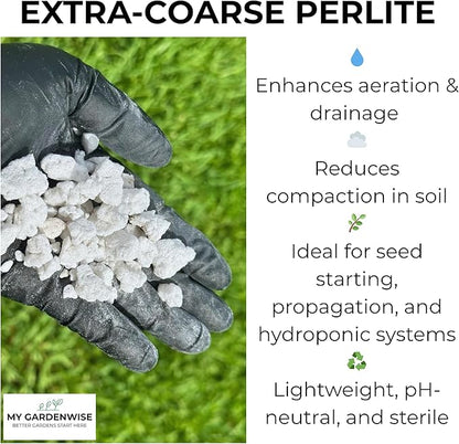 Perlite for Plants, Extra Coarse Grade 4 Horticultural Perlite, Organic Perlite for Gardening Indoor & Outdoor, Made in USA (30 quarts)