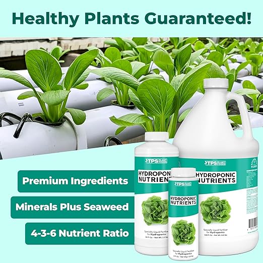 Hydroponic Nutrients for Edible Plants, One Part Complete Liquid Plant Food for Hydroponic Systems, 1 Gallon (128 oz)