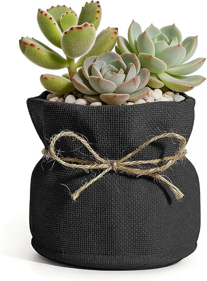 Succulent Pots Flower Pots for Indoor Plants Cute Plant Pots Candy Bowl for Office Key Holder Bowl Farmhouse Table Decor (Black)