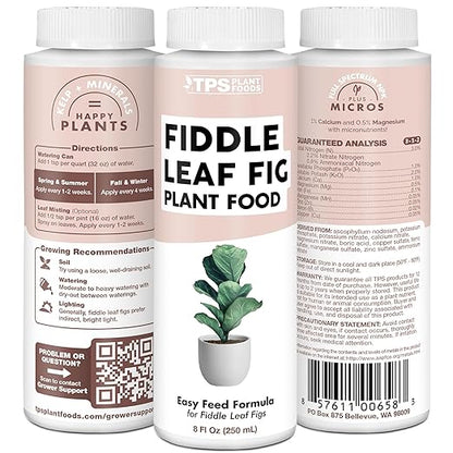 Fiddle Leaf Fig Plant Food for All Fig and Other Ficus Trees, Liquid Houseplant Fertilizer, 32 oz (1 Quart)