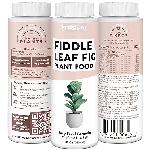 Fiddle Leaf Fig Plant Food for All Fig and Other Ficus Trees, Liquid Houseplant Fertilizer, 1 Gallon (128 oz)