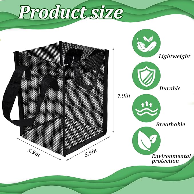 6PCS Mesh Aquatic Pond Plant Baskets, 1Gallon Pond Planting Bags Reusable Aquatics Planter Pot Water Lily Growing Container with Handles for Lotus Bog Plant Garden Terrestrial Plants, 5.9x5.9x7.9 Inch