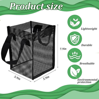 6PCS Mesh Aquatic Pond Plant Baskets, 1Gallon Pond Planting Bags Reusable Aquatics Planter Pot Water Lily Growing Container with Handles for Lotus Bog Plant Garden Terrestrial Plants, 5.9x5.9x7.9 Inch