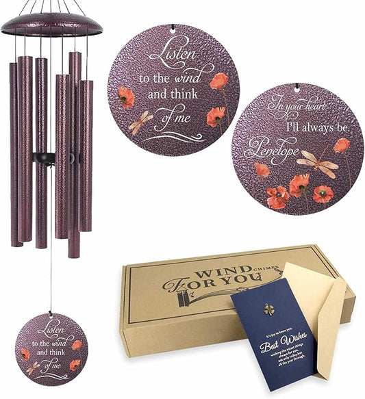 ASTARIN Dragonfly Wind Chimes for Loss of Loved One, Produced in USA Personalized Windchimes in Memory of a Loved One, Bereavement Gifts for Loss of Father Mother, 3 Size Deep Tone Wind Chime
