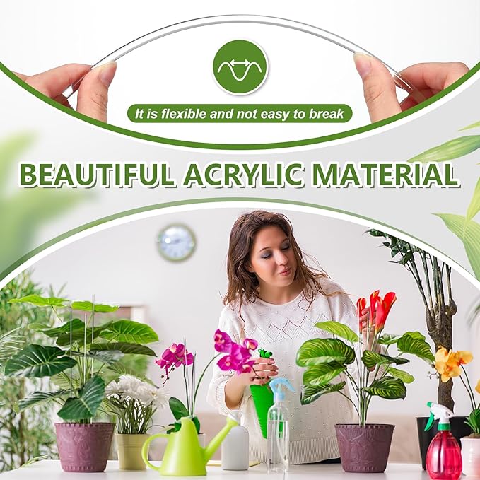 Chunful 30 Pcs 18.1 Inch Acrylic Plant Stakes Garden Stakes Clear Orchid Stakes Clear Plant Sticks Potted Plant Support Stakes for Supporting Vines Grow Upright