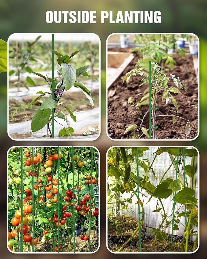 Joyhalo 30 Pack Plant Stakes for Indoor Plants, 16 Inch Garden Stakes, Adjustable Plant Support Sticks for Tall Plants As Tomatoes Beans Orchid Vegetable