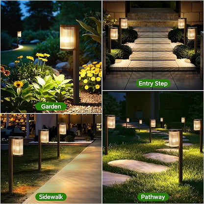 Solar Pathway Lights Outdoor, 6 Pack Upgraded Outdoor Solar Lights for Outside Super Bright Up to 12Hrs, IP65 Waterproof Solar Garden Lights for Yard Path Walkway Decor Landscape Lighting