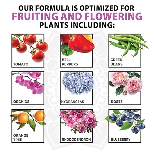 Liquid Flower Fuel 0-3-3 - Bloom Booster Fertilizer for Fruiting and Flowering Plants - Better Yield and Larger Flowers - Concentrated Potassium and Phosphorus - Quart (32oz)