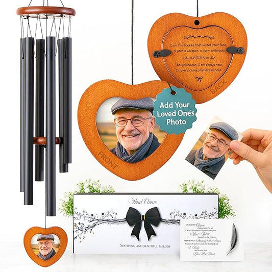32 Inch Memorial Wind Chimes Outdoor, Personalized Sympathy Gifts for Loss of Loved One, Memorial Gifts for Loss of Mom, Sympathy Wind Chimes for Mother, Father, Brother, Sister