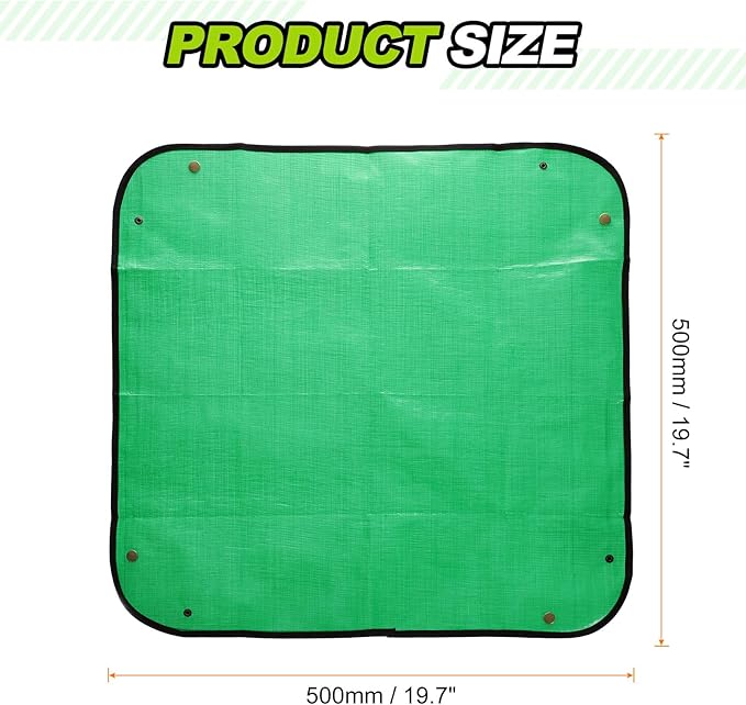 HARFINGTON 2pcs Repotting Mat 19.7" x 19.7" PE Cloth Waterproof Plant Repotting Mat Foldable Portable Gardening Potting Tray with Metal Buckle for Indoor Plant Change Soil Watering, Green