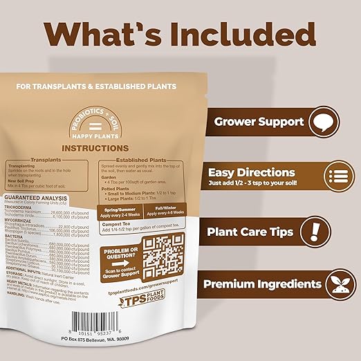 Trichoderma for Plants, Great for Transplanting and Established Plants, Also Includes Soil Probiotics Mycorrhizae and Bacteria(16 Ounces)