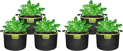 VIVOSUN 6-Pack 7-Gallon AeroBase Grow Bags, Durable Mesh Fabric Plant Container with Breathable Base and Sturdy Handles, Black