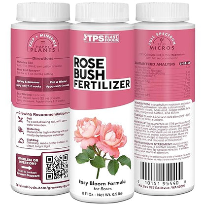 Rose Bush Fertilizer, Complete Liquid Rose Bush Plant Food, 8 oz (250mL)