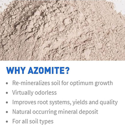 AZOMITE Micronized Bag - 100% Naturally Derived - OMRI Listed – Great for Hemp, Fertilizer, Soil Mixes and Home Gardens - 44 Pounds