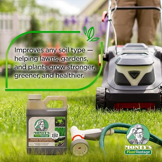 Monty’s Premium Liquid Soil Conditioner with Humic Acid, Organic Amendment for All Soil Types, Increases Moisture Retention & Nutrient Uptake, Enhances Health & Microbial Activity - 16oz