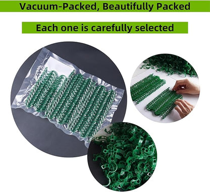 100 Pcs Plant Support Clips,Plastic Clips for Securing Plants,Tomato Vine Clips,Plant Fixing Clips,Garden Clips for Climbing Plants,Grape and Vine Vegetables (100, Green)