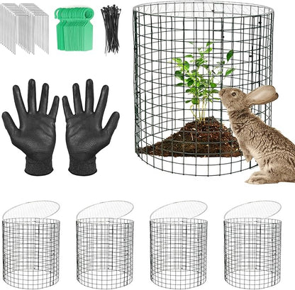 30Pcs Plant Protector from Animals: 10 Pack Metal Mesh Plant Cages to Keep Animals Out - Garden Protection Bunny Barricades from Chicken Squirrels Rabbits for Flowers Vegetables