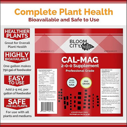 Bloom City Professional Grade Ultra Pure Cal-Mag Growing Fertilizer, 1/2 Pint (8 oz)
