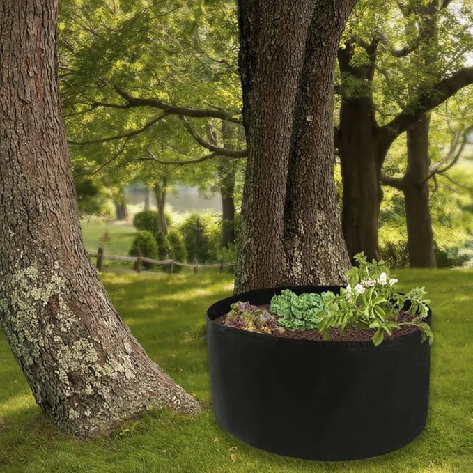 Toyfun 100 Gallon Grow Bags Extra Large Fabric Raised Planting Bed Round Raised Planter Garden Bed Bag Durable Felt Fabric Planter Pot for Herb Flower Vegetable Plants
