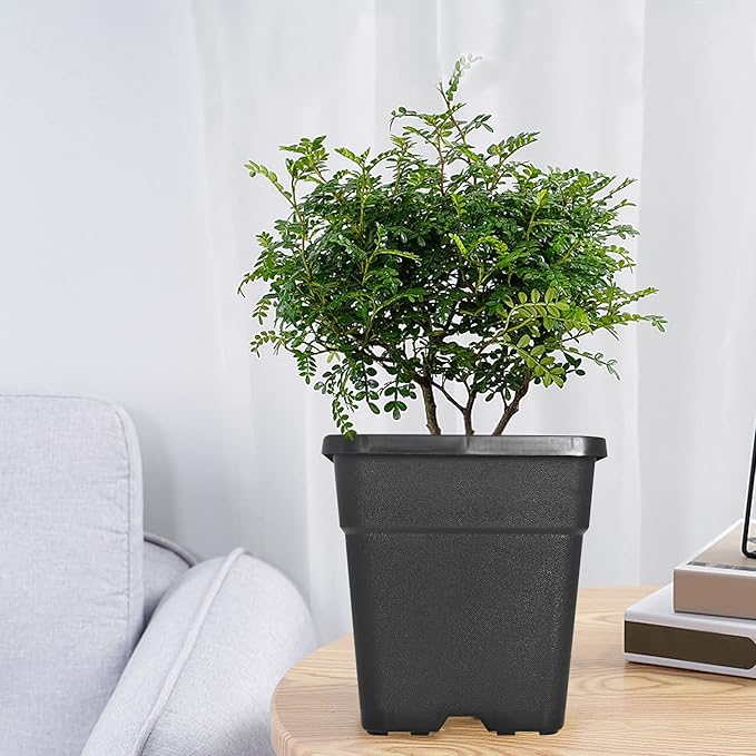 Square Planter Nursery Pots 9.77 Gallon Pots for Plants, Injection Molded Plastic Nursery Pots, Plant Container 9.77 Gal 5-Pack
