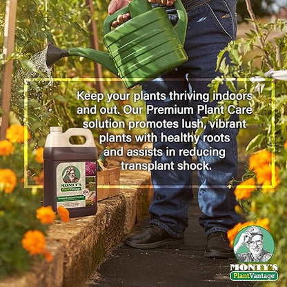 PlantVantage Premium Indoor/Outdoor Plant Food - NPK Fertilizer (4-15-12) with Zinc and Iron for House Plant, Trees and Vegetables - Indoor and Outdoor Plant Liquid Fertilizer - Easy Root Feed - 1Gal