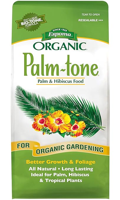Espoma Organic Palm-Tone 4-1-5 Natural & Organic Plant Food; 4 lb. Bag; Organic Fertilizer for Palm, Hibiscus, & Tropical Plants