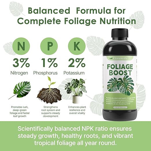 Foliage Fertilizer—Tropical Plant Fertilizer Precision Formula for Monstera, Philodendron, Alocasia, Calathea, Ferns & All Indoor Houseplants, MonsteraFertilizer for Foliage Green Growth& Strong Roots
