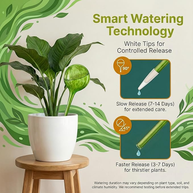 Automatic Plant Watering Globes Self Watering Planter Inserts (Set of 6) | Hands Free Multicolor Glass Bulbs | Planter Spikes to Support Indoor & Outdoor Plant Health (100ml)