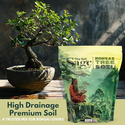 2.5qts Premium Bonsai Mix - U.S.A. Made Ready to Use - Akadama, Pumice, Lava Rock, Fine Pine Bark - Large Bag for All Bonsai Tree - High Drainage Potting, Repotting (Bonsai Soil/2.5 qt)