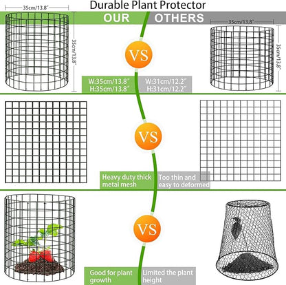 30Pcs Plant Protector from Animals: 10 Pack Metal Mesh Plant Cages to Keep Animals Out - Garden Protection Bunny Barricades from Chicken Squirrels Rabbits for Flowers Vegetables
