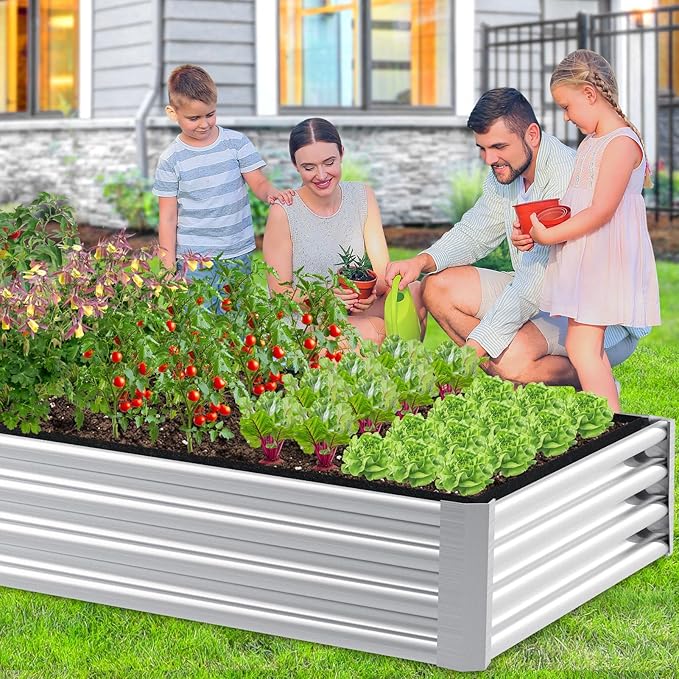 2mm Thick Fabric Garden Grow Bed Bags, 6x3x1 Feet Liners Designed for Outdoor Metal Raised Garden Beds, 128 Gallon Capacity Large Garden Bed Liner Vegetable Growing Boxes