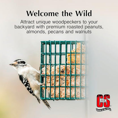 C&S Woodpecker Suet Treat, Outdoor Wild Bird Food for Woodpeckers, Flickers and More, 8 Pack