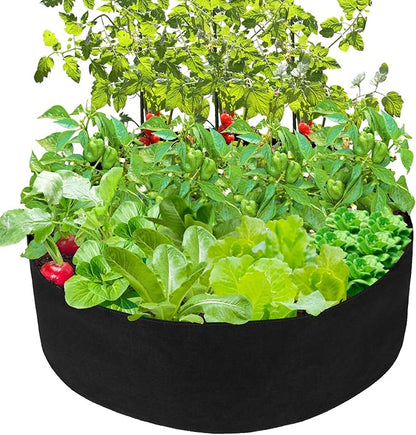 Fabric Raised Planting Bed,50 Gallon Garden Grow Bags Herb Flower Vegetable Plants Bed Round Planter,Violet,Dia36 x 12"